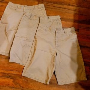 3 pairs boys khaki shorts,  size 18, excellent condition , old navy